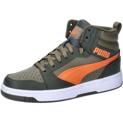 PUMA Rebound V6 Mid WTR Jr Ciemno Oliwkowe - Buty Dziecięce PUMA Rebound V6 Mid WTR Jr Ciemno Oliwkowe - Buty Dziecięce