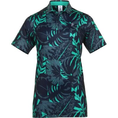 Puma Palm Glitch Performance Poloshirt - Blau - S Puma Palm Glitch Performance Poloshirt - Blau - S