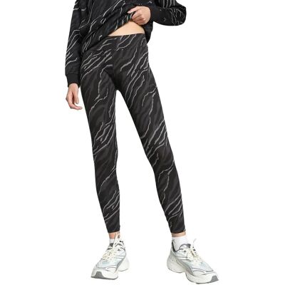 Czarne legginsy z nadrukiem zwierząt - Leggings Czarne legginsy z nadrukiem zwierząt - Leggings