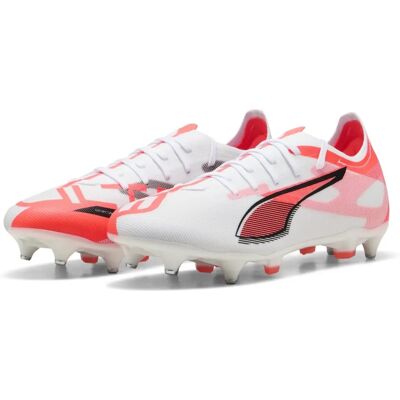 PUMA Ultra 5 Match MxSG Voetbalschoenen - Wit/Zwart/Glowend Rood - Voetbalschoenen PUMA Ultra 5 Match MxSG Voetbalschoenen - Wit/Zwart/Glowend Rood - Voetbalschoenen