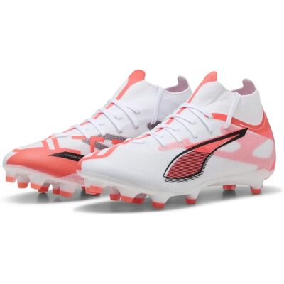 PUMA Ultra 5 Match+ FG/AG Weiß Schwarz Leuchtend Rot - Fußballschuhe PUMA Ultra 5 Match+ FG/AG Weiß Schwarz Leuchtend Rot - Fußballschuhe
