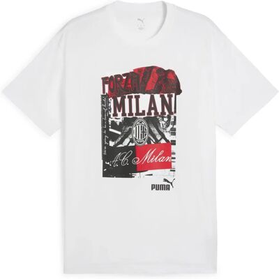 PUMA AC Milan T-shirt - Fotboll - Vit Svart - Avslappnad passform PUMA AC Milan T-shirt - Fotboll - Vit Svart - Avslappnad passform