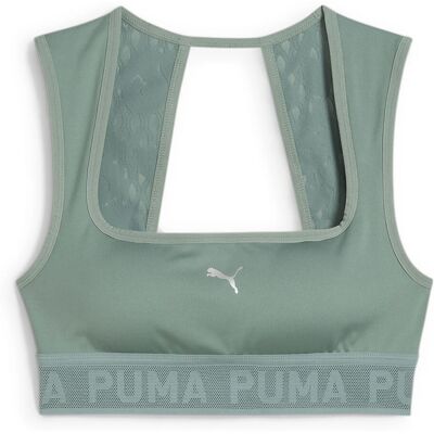 PUMA MOVE LACE BH Damen - Reggiseno sport, Verde, XL, Poliestere ed Elastan - Allenamento PUMA MOVE LACE BH Damen - Reggiseno sport, Verde, XL, Poliestere ed Elastan - Allenamento