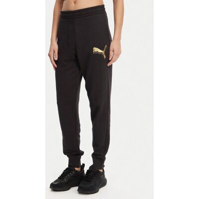 PUMA - ESS METALLIC Jogginghose - Black Gold - XS - Sport pants PUMA - ESS METALLIC Jogginghose - Black Gold - XS - Sport pants