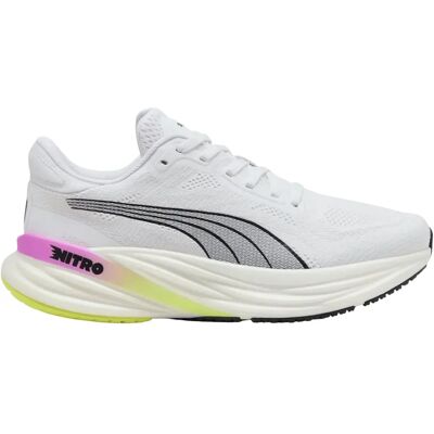 Puma Magnify Nitro 2 Wns - Blanc-Pink-Jaune Alerte Chaussures de course - Publicité Puma Magnify Nitro 2 Wns - Blanc-Pink-Jaune Alerte Chaussures de course - Publicité