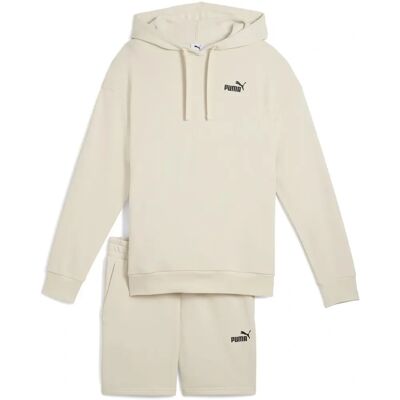 PUMA Relaxed Fit Vit Kort Hettetröja - Träningsdräkt PUMA Relaxed Fit Vit Kort Hettetröja - Träningsdräkt