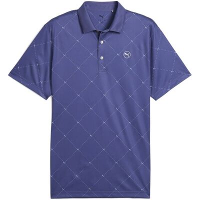 Puma Herren Pure 2.0 Argyle Polo - Blau - Golf Polo Puma Herren Pure 2.0 Argyle Polo - Blau - Golf Polo