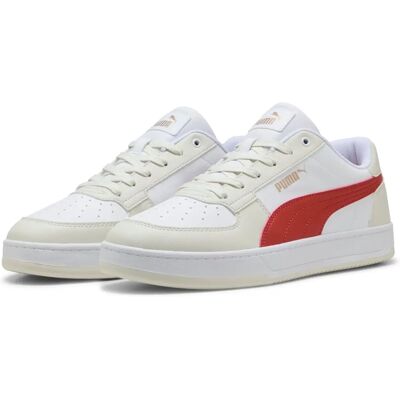 PUMA Caven 2.0 Baskets - Blanc Rouge Feu Gris - Sportif PUMA Caven 2.0 Baskets - Blanc Rouge Feu Gris - Sportif