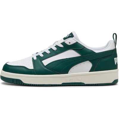 Puma Rebound V6 Low - Cuir, Vert/Blanc, Chaussures pour homme - Publicité Puma Rebound V6 Low - Cuir, Vert/Blanc, Chaussures pour homme - Publicité