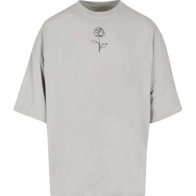 Merchcode Rose HugeSpring Gray T-shirt - Spring Collection Merchcode Rose HugeSpring Gray T-shirt - Spring Collection