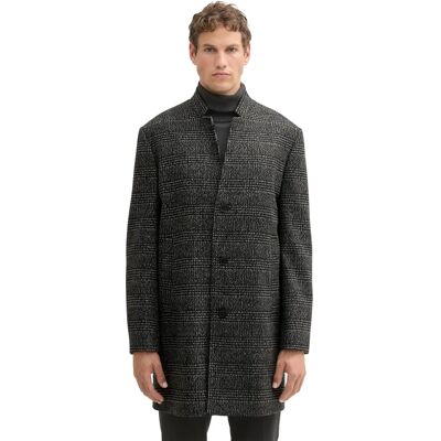 Wollen jas TOM TAILOR DENIM - Casual, Lang, Zwart Big Glencheck Wollen jas TOM TAILOR DENIM - Casual, Lang, Zwart Big Glencheck