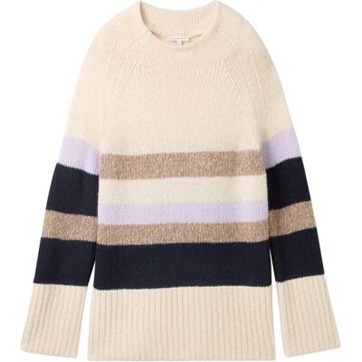 TOM TAILOR - Damernes striktrøje - Beige - Sweater TOM TAILOR - Damernes striktrøje - Beige - Sweater