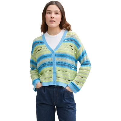 TOM TAILOR DENIM Relaxed Fit Striped Cardigan - Cardigan TOM TAILOR DENIM Relaxed Fit Striped Cardigan - Cardigan