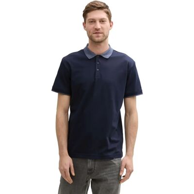 TOM TAILOR Herren Basic Jersey Poloshirt - Blau - M TOM TAILOR Herren Basic Jersey Poloshirt - Blau - M