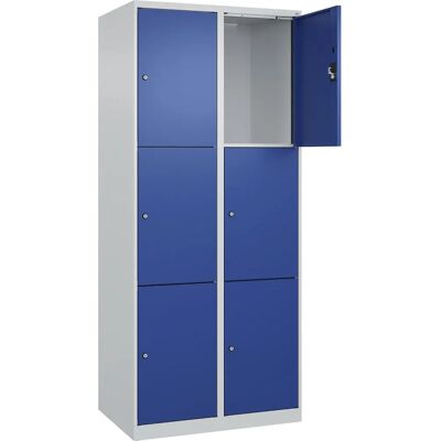 Kaiserkraft Stahlschrank - Evolo PLUS, 6 Fächer, Hellgrau/Blau Kaiserkraft Stahlschrank - Evolo PLUS, 6 Fächer, Hellgrau/Blau