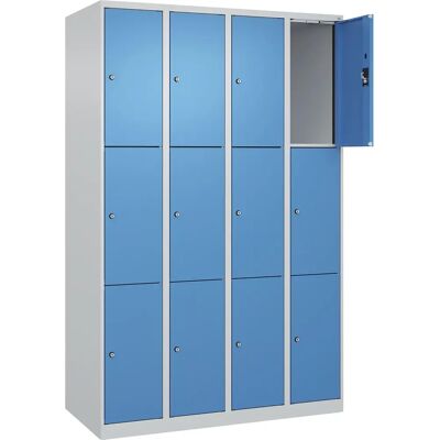 Kaiserkraft Stahlspinde - 12 Fächer - Grau/Blau - Aufbewahrungsschrank Kaiserkraft Stahlspinde - 12 Fächer - Grau/Blau - Aufbewahrungsschrank