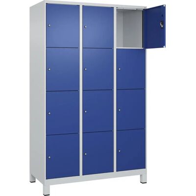 Kaiserkraft Stahl-Schranke - Evolo PLUS 4 Fächer, Hellgrau / Kobaltblau - Staubschrank Kaiserkraft Stahl-Schranke - Evolo PLUS 4 Fächer, Hellgrau / Kobaltblau - Staubschrank