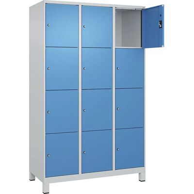 Kaiserkraft Stahl-Schrank - Hellgrau / Hellblau - 12 Fächer Kaiserkraft Stahl-Schrank - Hellgrau / Hellblau - 12 Fächer