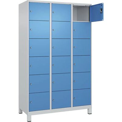 Kaiserkraft Stahl Schrank - 6 Fächer, Hellgrau/Blau, 1200mm Kaiserkraft Stahl Schrank - 6 Fächer, Hellgrau/Blau, 1200mm
