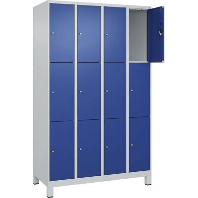 Kaiserkraft Stahl-Schrankschrank - Evolo PLUS, 4 Sektionen, Hellgrau/Blau Kaiserkraft Stahl-Schrankschrank - Evolo PLUS, 4 Sektionen, Hellgrau/Blau