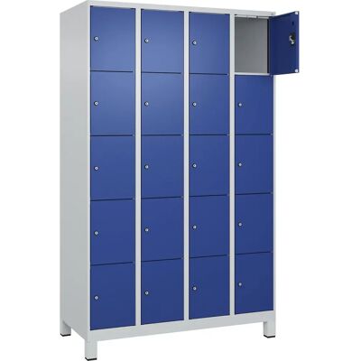 Kaiserkraft Stahl-Schranksystem - 5 Fächer, Hellgrau/Blau, 1200mm Kaiserkraft Stahl-Schranksystem - 5 Fächer, Hellgrau/Blau, 1200mm