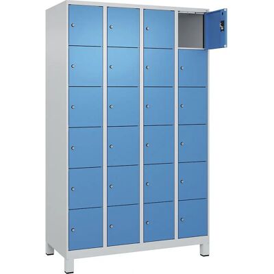 Kaiserkraft Stahl-Drehkleiderschrank - Evolo PLUS, 6 Fächer, Hellgrau/Blau Kaiserkraft Stahl-Drehkleiderschrank - Evolo PLUS, 6 Fächer, Hellgrau/Blau