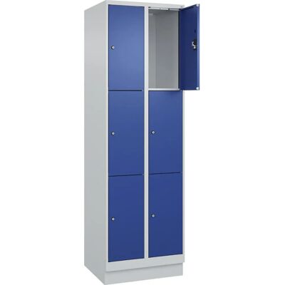Kaiserkraft Stahl-Schrank - Evolo PLUS, 6 Fächer, Hellgrau/Blau Kaiserkraft Stahl-Schrank - Evolo PLUS, 6 Fächer, Hellgrau/Blau