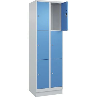 Kaiserkraft Stahl-Schrankschrank - 6 Fächer - Hellgrau / Hellblau - Aufbewahrungsschrank Kaiserkraft Stahl-Schrankschrank - 6 Fächer - Hellgrau / Hellblau - Aufbewahrungsschrank