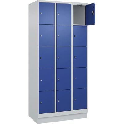 Kaiserkraft Stahl-Schrank - 15 Fächer - Grau & Blau - 900mm Kaiserkraft Stahl-Schrank - 15 Fächer - Grau & Blau - 900mm