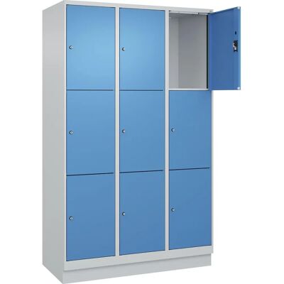 Kaiserkraft Stahl-Sicherheits-Schrank - 3 Abteilungen - Hellgrau/Blau - 1200mm Kaiserkraft Stahl-Sicherheits-Schrank - 3 Abteilungen - Hellgrau/Blau - 1200mm