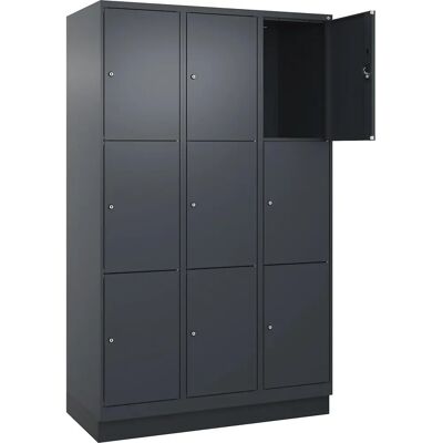 Kaiserkraft Stahl-Schrankschrank - 3 Abteilungen, Grau, 1200mm - Aufbewahrungsschrank Kaiserkraft Stahl-Schrankschrank - 3 Abteilungen, Grau, 1200mm - Aufbewahrungsschrank