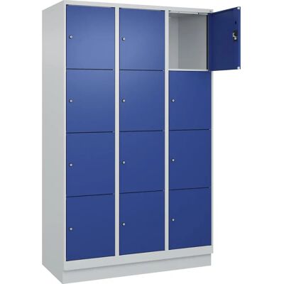 Kaiserkraft Stahl-Schrank - Evolo PLUS 12 Fächer - Hellgrau & Blau Kaiserkraft Stahl-Schrank - Evolo PLUS 12 Fächer - Hellgrau & Blau