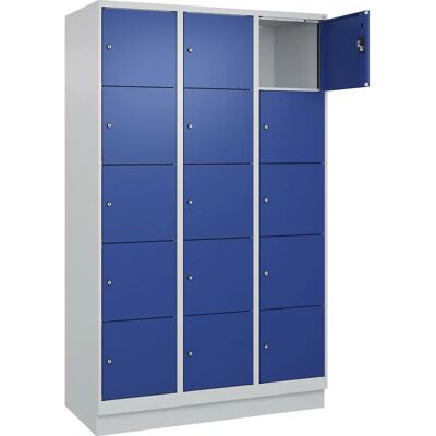 Kaiserkraft Stahlspind - 5 Fächer, Hellgrau/Blau - Aufbewahrungssschrank Kaiserkraft Stahlspind - 5 Fächer, Hellgrau/Blau - Aufbewahrungssschrank