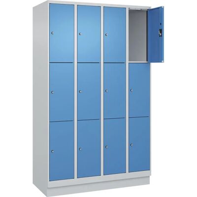Kaiserkraft Evolo PLUS Stahl-Schrank - Hellgrau / Hellblau, 1200mm, mit Schloss Kaiserkraft Evolo PLUS Stahl-Schrank - Hellgrau / Hellblau, 1200mm, mit Schloss