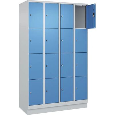 KaiserKraft Stahl-Schranksystem - 4 Fächer - Hellgrau / Hellblau - 1200mm - 16 Fächer - mit Sockel KaiserKraft Stahl-Schranksystem - 4 Fächer - Hellgrau / Hellblau - 1200mm - 16 Fächer - mit Sockel