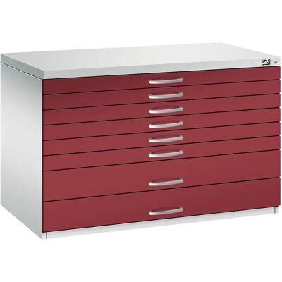 C+P Lichtgrau / Rubinrot Aufbewahrungssschrank - A1 Schubladen C+P Lichtgrau / Rubinrot Aufbewahrungssschrank - A1 Schubladen