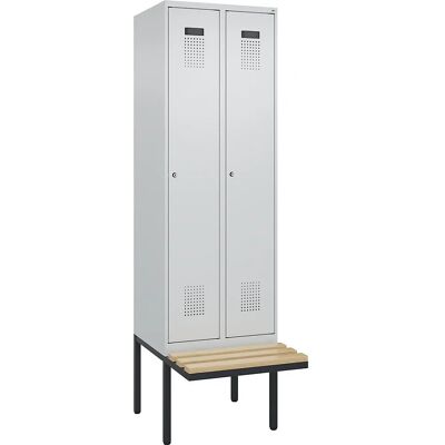 Armoire Evolo PLUS avec banc - 2 compartiments - Gris clair Armoire Evolo PLUS avec banc - 2 compartiments - Gris clair