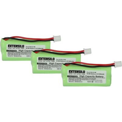 EXTENSILO 3x Battery for Siemens Gigaset AS140 DUO - Landline Phone EXTENSILO 3x Battery for Siemens Gigaset AS140 DUO - Landline Phone