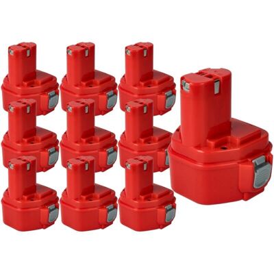 vhbw Makita Battery 12V 3000mAh NiMH - 10 pcs - Red - Battery vhbw Makita Battery 12V 3000mAh NiMH - 10 pcs - Red - Battery