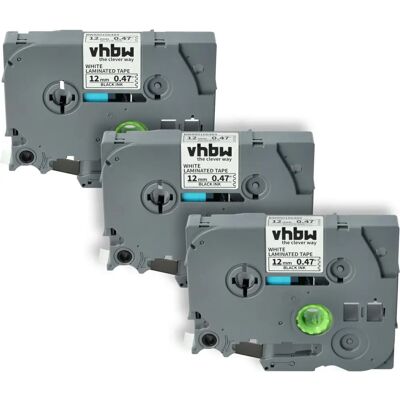 vhbw 3x Label Tape Cassette - Compatible with Brother PT D600, D450VP - Label Printer 8m x 12mm vhbw 3x Label Tape Cassette - Compatible with Brother PT D600, D450VP - Label Printer 8m x 12mm