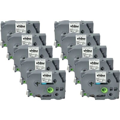 vhbw 10x Label Tape Cassette - Compatible with Brother PT 9600, 9400, 9500 PC, 9700 PC, 9800 PCN, E 500 VP - Label Printer vhbw 10x Label Tape Cassette - Compatible with Brother PT 9600, 9400, 9500 PC, 9700 PC, 9800 PCN, E 500 VP - Label Printer