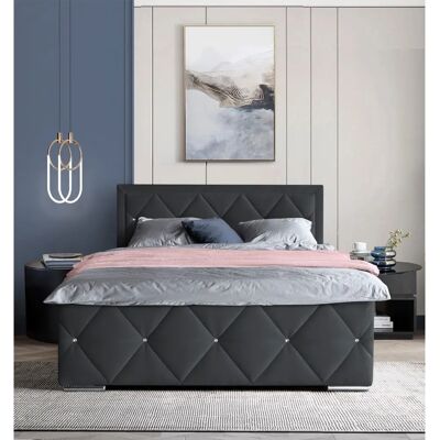 Leonique Alfie - 140x200cm Schwarzes Boxbett mit Stauraum Leonique Alfie - 140x200cm Schwarzes Boxbett mit Stauraum