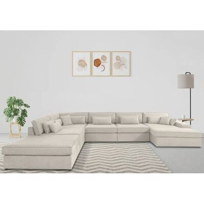 Raum.ID Enid U-Form Modularsofa - 460cm Beige Samtoptik Raum.ID Enid U-Form Modularsofa - 460cm Beige Samtoptik