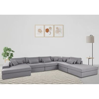 Raum.ID Enid U-Form Sofa hellgrau - Wohnlandschaft Raum.ID Enid U-Form Sofa hellgrau - Wohnlandschaft