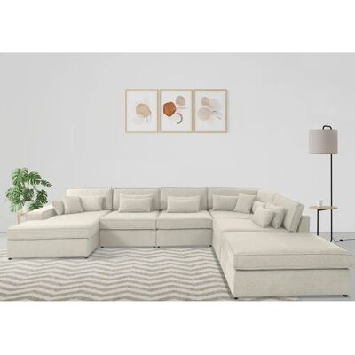 Raum.ID Enid U-Form Sofa - Modular, Beige, 460cm Raum.ID Enid U-Form Sofa - Modular, Beige, 460cm