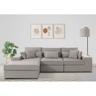 Raum.ID Florid L-Form Sofa - Recyceltes Polyester - Beige Raum.ID Florid L-Form Sofa - Recyceltes Polyester - Beige