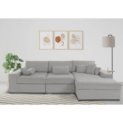 Raum.ID Enid L-Form Sofa - Modular, Grau, Baumwoll-Leinen-Mix Raum.ID Enid L-Form Sofa - Modular, Grau, Baumwoll-Leinen-Mix