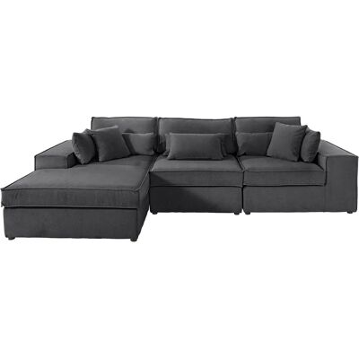 Raum.ID Florid L-Form Sofa - Modular, Schwarz, 280x75x162cm Raum.ID Florid L-Form Sofa - Modular, Schwarz, 280x75x162cm