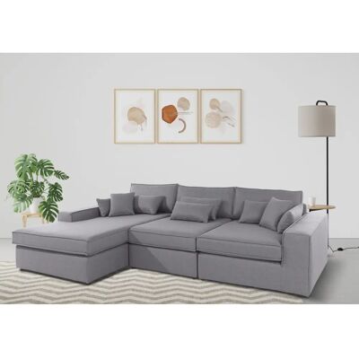 Raum.ID Enid L-Form Sofa - Modular, Hellgrau, Ottomane, Modernes Design Raum.ID Enid L-Form Sofa - Modular, Hellgrau, Ottomane, Modernes Design