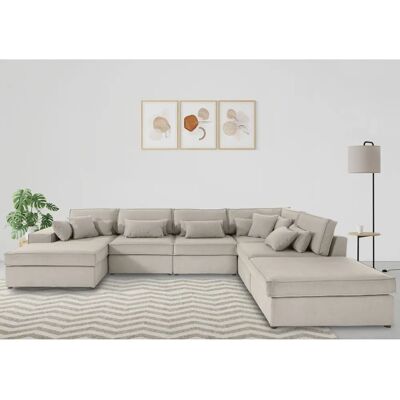 Raum.ID Florid U-Form Modularsofa - beige, 6 Sitze Raum.ID Florid U-Form Modularsofa - beige, 6 Sitze